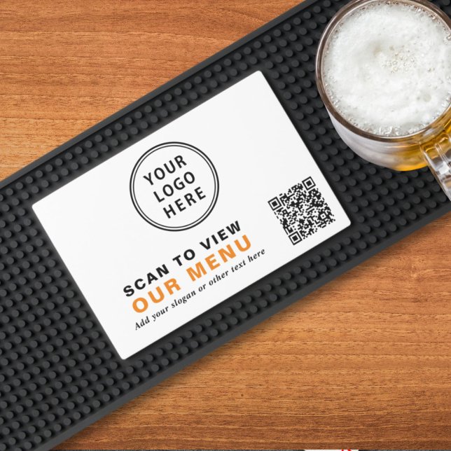 Bar Restaurant Logo Menu QR Code Mat (Creator Uploaded)