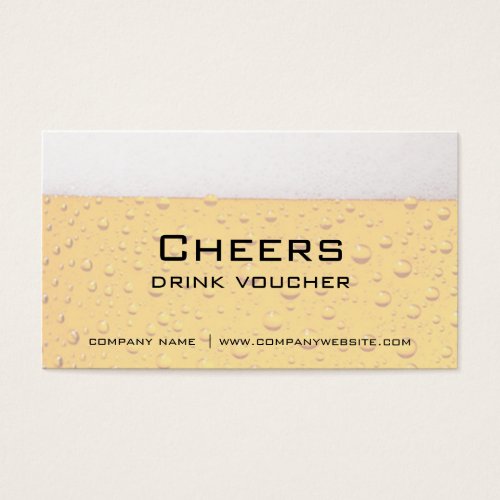 Bar, Restaurant or Brewery Drink Vouchers Business Card Templates