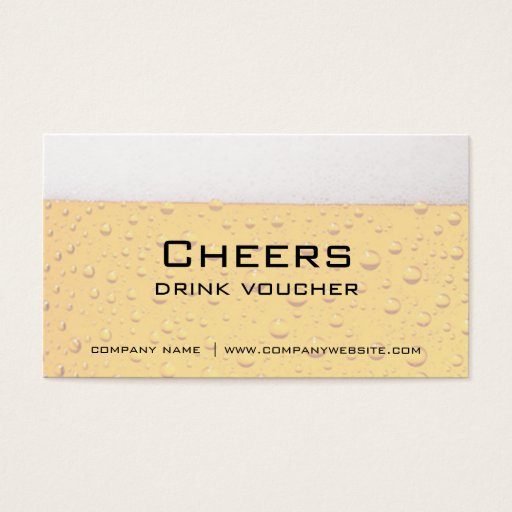 Customizable Bar, Restaurant or Brewery Drink Vouchers Business Card Templates