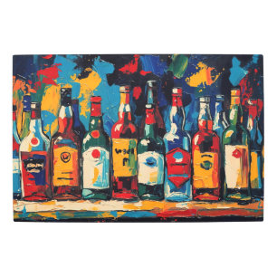 "Bar Shelf Bottle Collection" (Style 1) Metal Print
