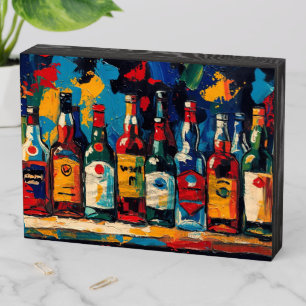 "Bar Shelf Bottle Collection" (Style 1) Wooden Box Sign