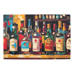 "Bar Shelf Bottle Collection" (Style 2) Metal Print