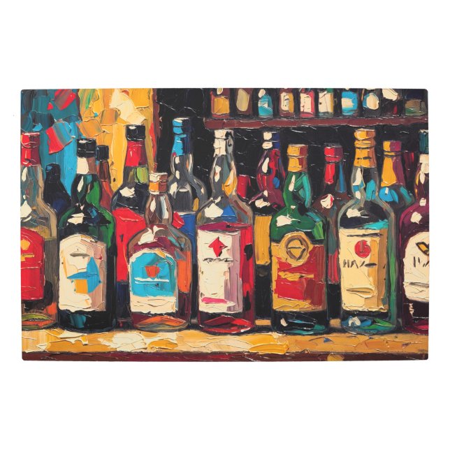 "Bar Shelf Bottle Collection" (Style 2) Metal Print (Front)