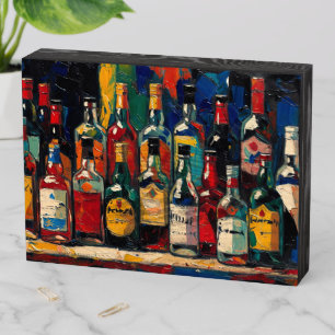 "Bar Shelf Bottle Collection" (Style 3) Wooden Box Sign