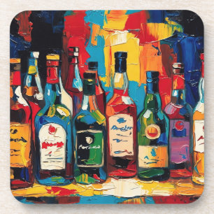 "Bar Shelf Bottle Collection" (Style 4) Beverage Coaster