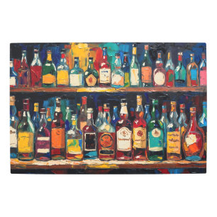 "Bar Shelf Bottle Collection" (Style 5) Metal Print