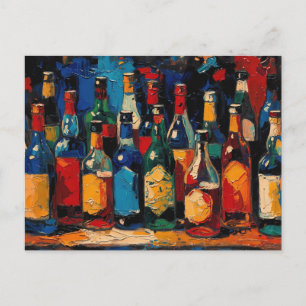 "Bar Shelf Bottle Collection" (Style 6) Holiday Postcard