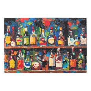 "Bar Shelf Bottle Collection" (Style 7) Metal Print