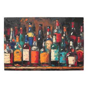 "Bar Shelf Bottle Collection" (Style 8) Metal Print