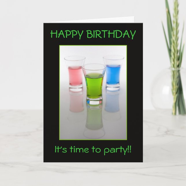 Bar Shots, Happy Birthday! Card (Front)