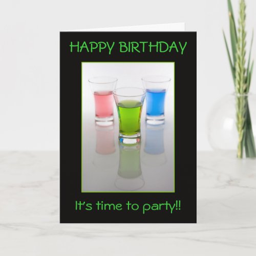 Bar Shots Happy Birthday Card