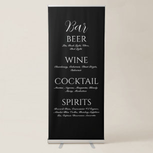Bar sign banner drinks list