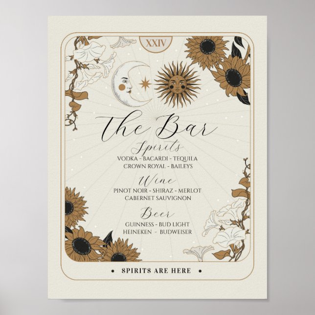 Bar Sign Tarot Sign Wedding Reception Halloween (Front)