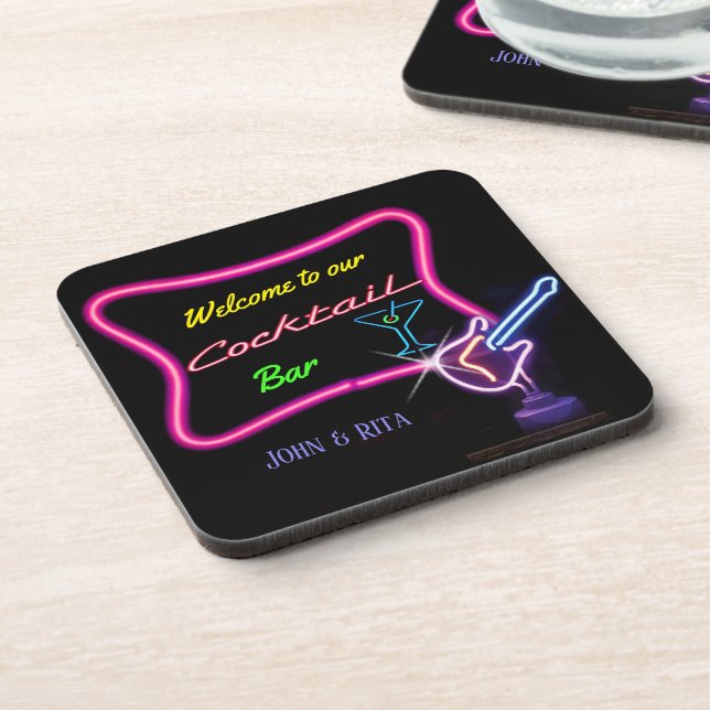 Bar Sign w/out your Name(s) Beverage Coaster (Left Side)