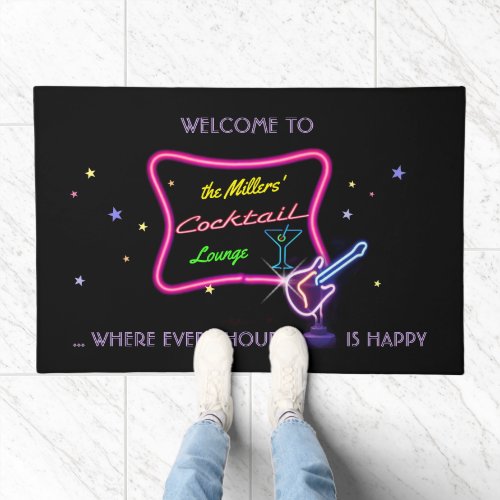 Bar Sign wyour Names Door Mat