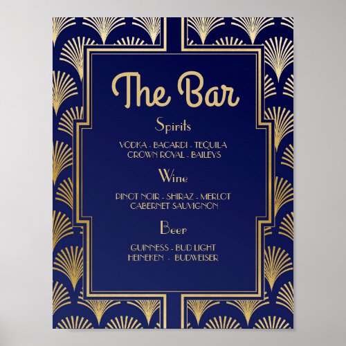 Bar Sign Wedding Reception 1920s Twenties Art Deco