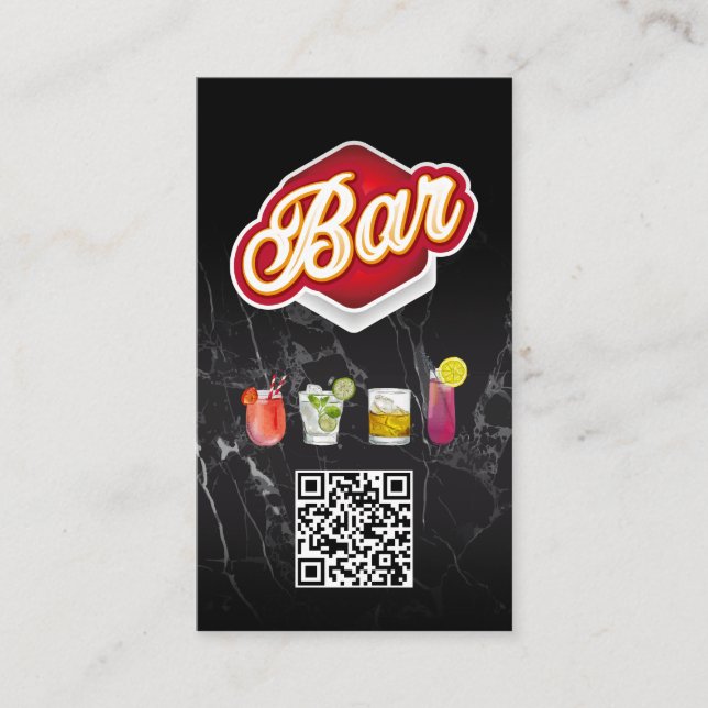 Bar Signage Lettering Business Card (Front)