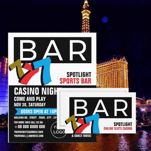 Bar Slot Machine, Casino, Gaming Industry Business Card (Creator Uploaded)