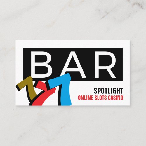 Bar Slot Machine Casino Gaming Industry Business Card