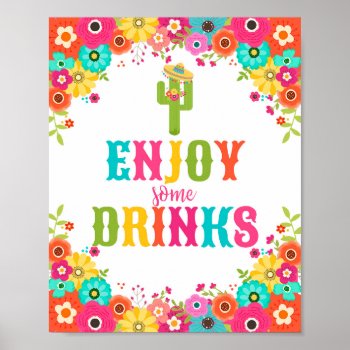 Bar Table Sign-poster Mexican Fiesta Theme Poster by Pixabelle at Zazzle