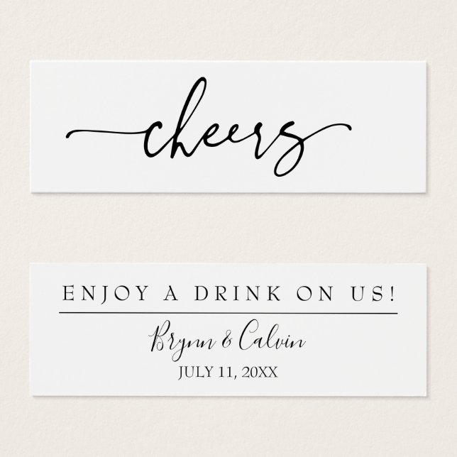 Bar Ticket Wedding Reception Drink Card (Front & Back)