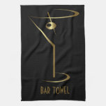 Bar Towel Gold Martini Glass at Zazzle