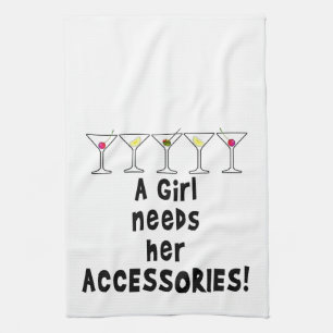 BAR TOWELS, A GIRL NEEDS HER ACCESSORIES TOWEL