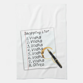 BAR TOWELS, VODKA SHOPPING LIST TOWEL