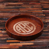 Bar Tray Set w/ Circle Monogram Whiskey Glasses (Top)