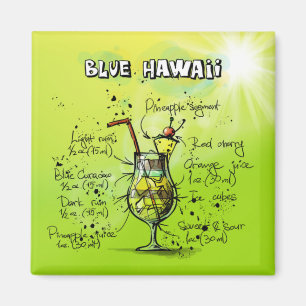 Bar Tropical Cocktail Recipe Magnet