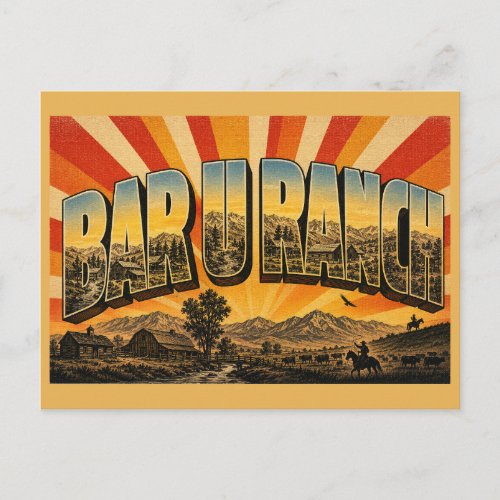 Bar U Ranch Alberta Foothills Creek Mountains Art Postcard