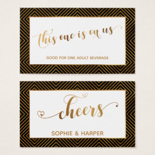 Bar Vouchers, Gold Hearts Script, Diamonds, Black