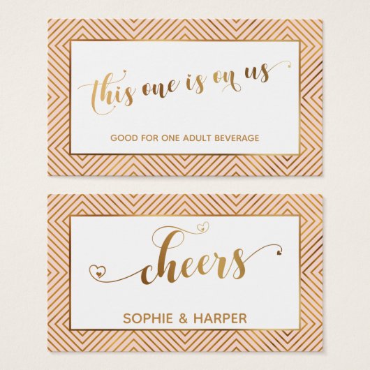 Bar Vouchers, Gold Hearts Script, Diamonds, Blush (Front & Back)