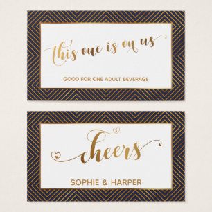 Bar Vouchers, Gold Hearts Script, Diamonds, Navy