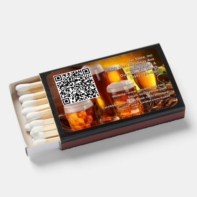 Bar with Beer Barrel Promotional Matchboxes (Front Open)