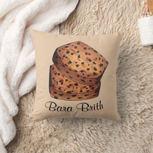 Bara Brith Wales Welsh Bread Fruit Loaf Baking Throw Pillow