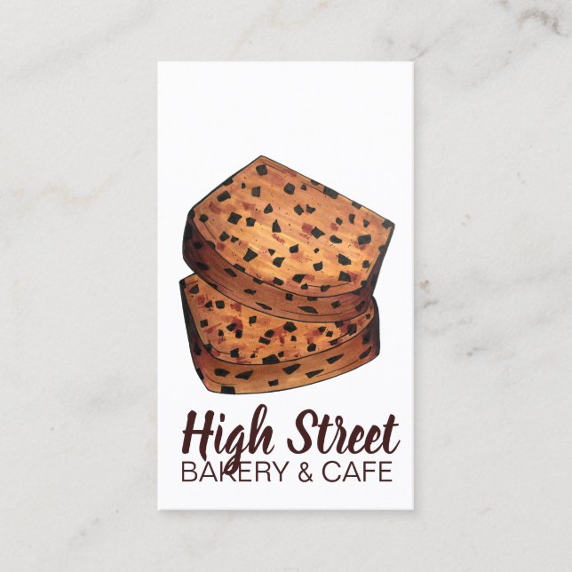 Bara Brith Welsh Speckled Bread Fruit Loaf UK Food Business Card (Front)