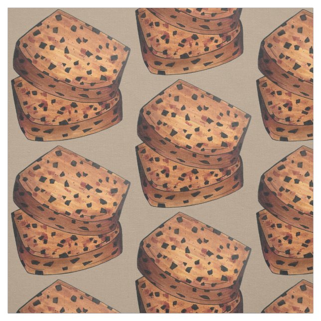Bara Brith Welsh Speckled Bread Fruit Loaf UK Food Fabric (Swatch)