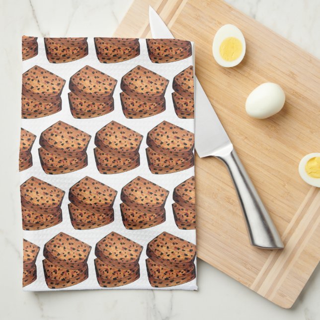 Bara Brith Welsh Speckled Bread Fruit Loaf UK Food Kitchen Towel (Quarter Fold)