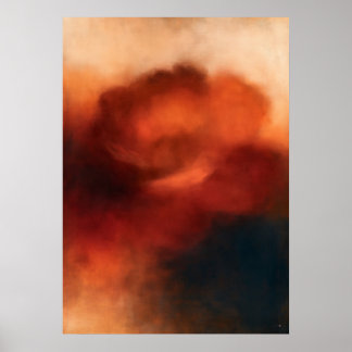 Bara Rose Atmospheric Floral Abstraction Poster