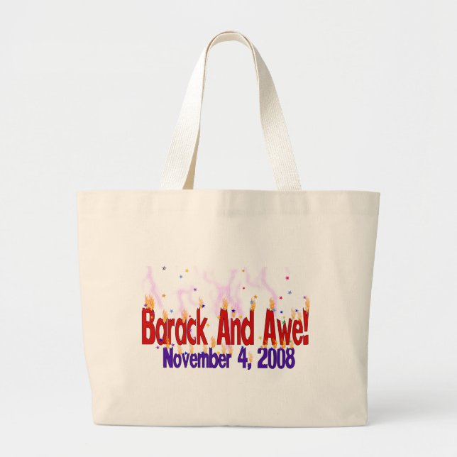 Barack and Awe Large Tote Bag (Front)