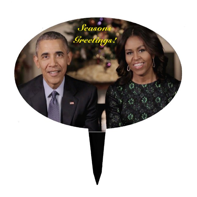 Barack and Michelle - 15 Christmas Cake Topper (Front)