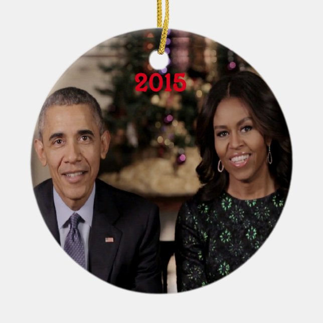 Barack and Michelle 2015 - Ornament (Front)