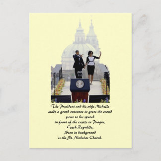 Barack and Michelle in Prague Postcard