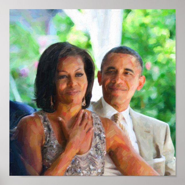 Barack and Michelle Obama 2 Art.jpg Poster (Front)