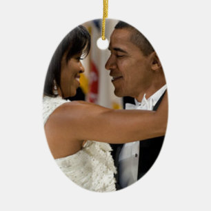 Barack and Michelle Obama Ceramic Ornament