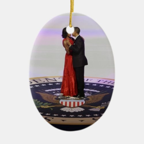 Barack and Michelle Obama Ceramic Ornament