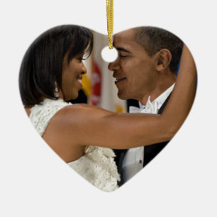 Barack and Michelle Obama Ceramic Ornament