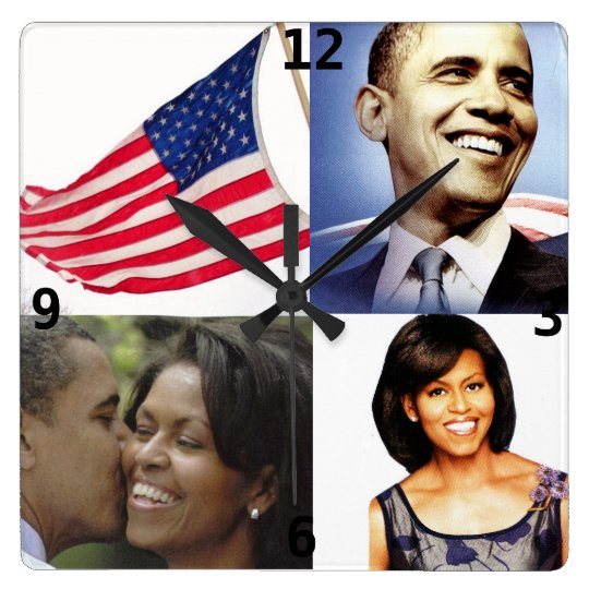 BARACK AND MICHELLE OBAMA clock