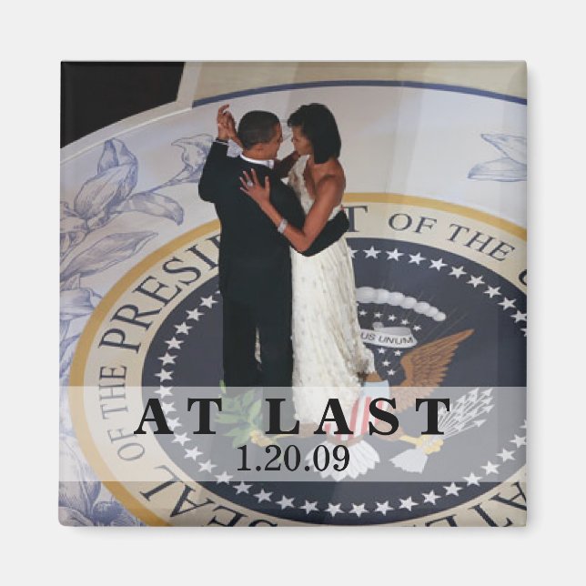 Barack and Michelle Obama Dancing Inaugural Ball Magnet (Front)